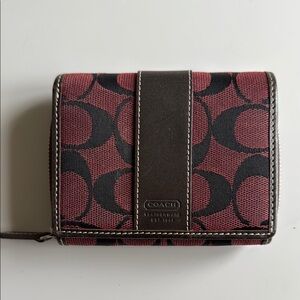 Coach Red and Black Wallet Classic Design